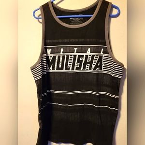 Men's Black and Grey XL Metal Mulisha tank top